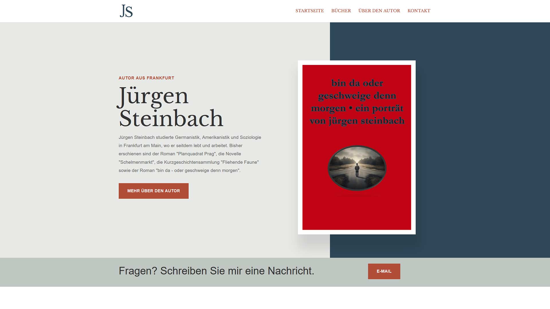 Referenzprojekt: Jürgen Steinbach, Autor — Website von Konrad Griesser
